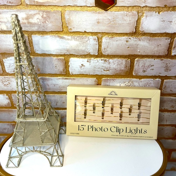 Home Core Gold Wire LED Gold Glittery Photo Clip Fairy Lights. - Picture 10 of 16